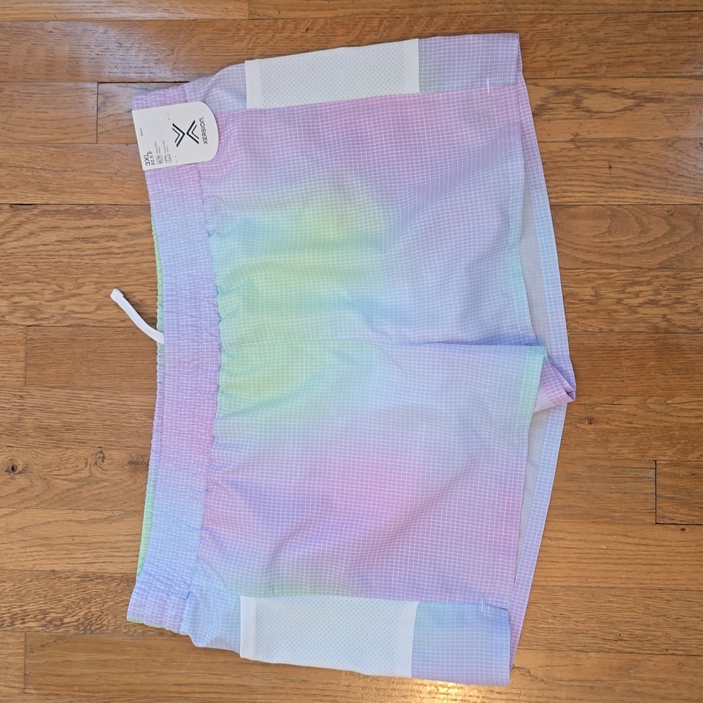 XERSION GIRLS "COOL GEO" COLORS PLUS SIZE SHORTS WITH BUILT-IN BRIEFS SIZE 3XL